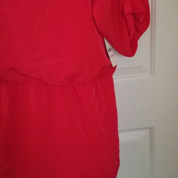 NWT Redish Orange Chiffon dress - Picture 4 of 7